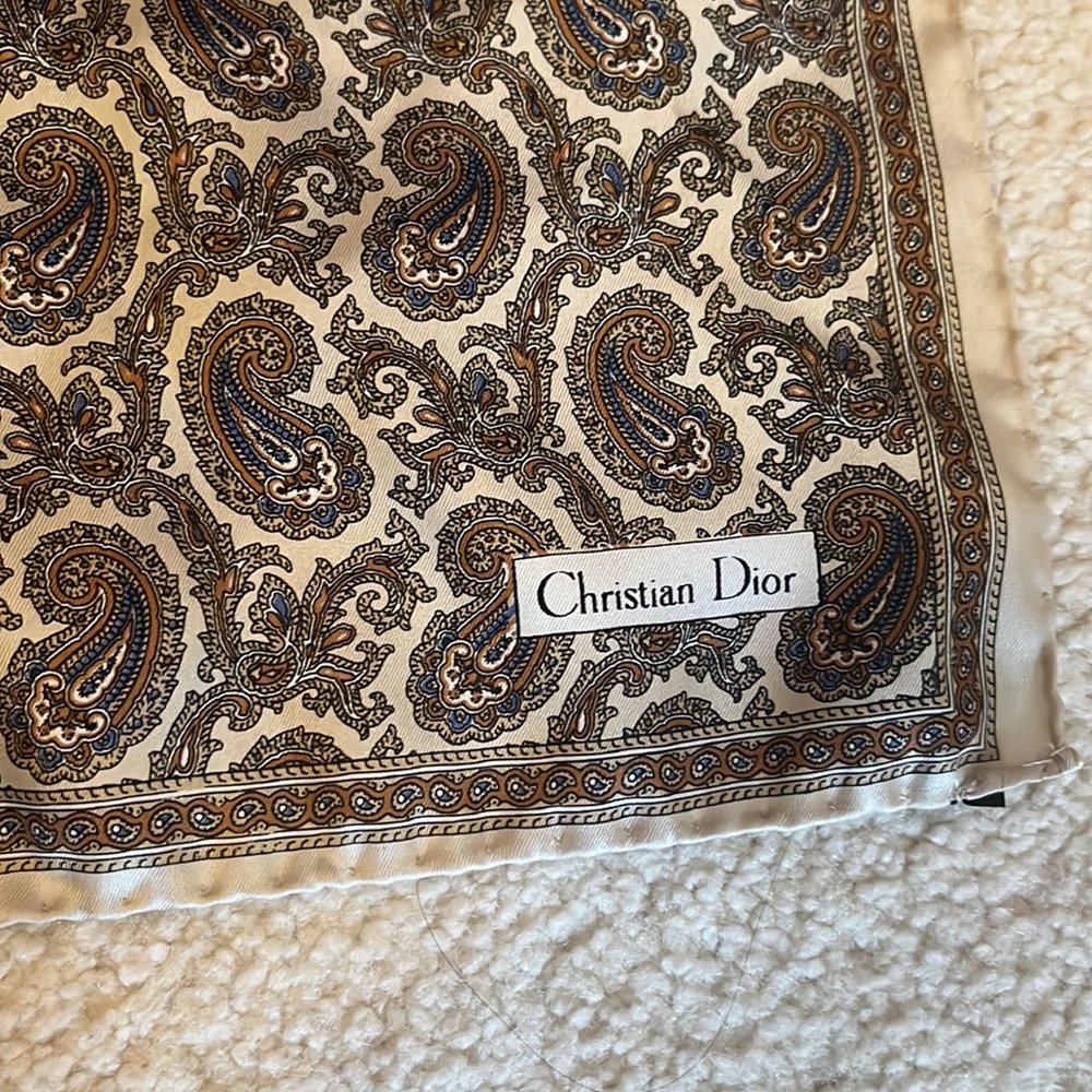 Vintage Christian Dior silk scarf - Picture 2 of 5